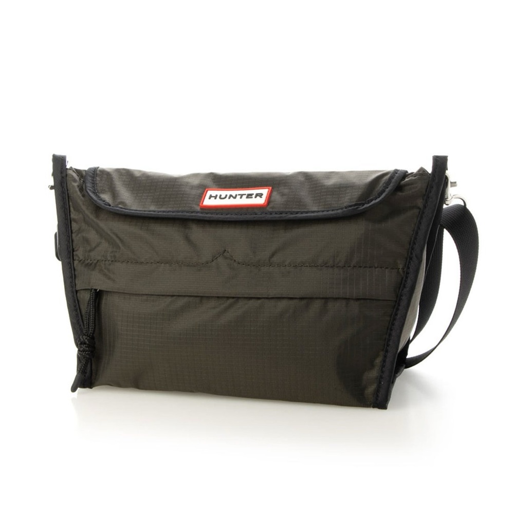 Hunter Black Ripstop Nylon Crossbody Utility Bag Lightweight Travel Pouch